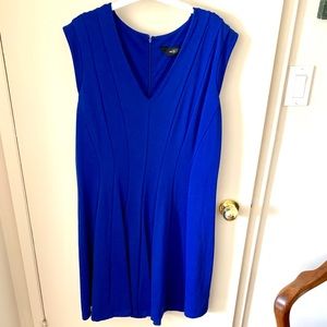 Blue A-line, knee length dress